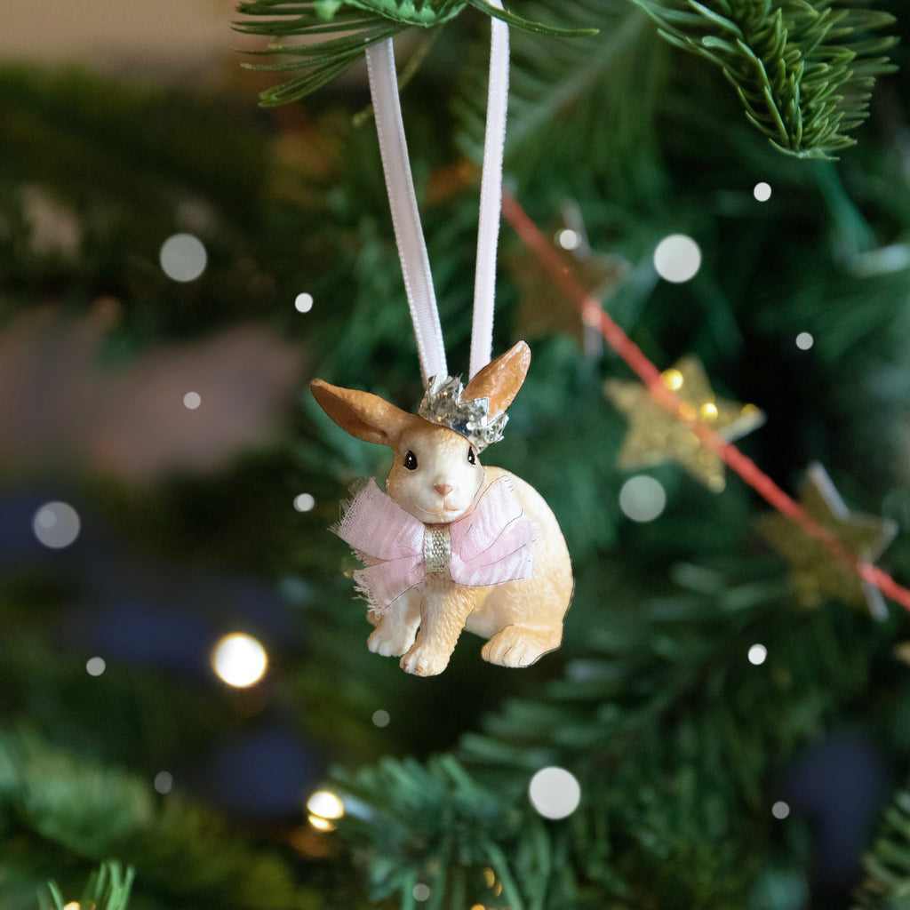 Rabbit Hanging Decoration with Gold Crown and Dickie bow